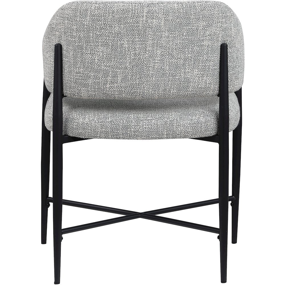 Dame Grey Fabric Upholstered Dining Chair, Set of 2