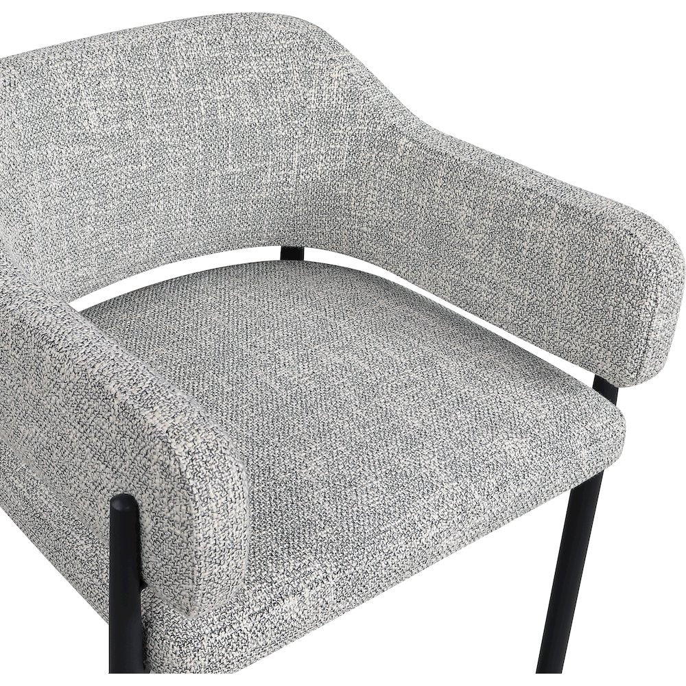 Dame Grey Fabric Upholstered Dining Chair, Set of 2