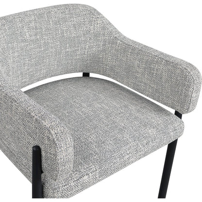 Dame Grey Fabric Upholstered Dining Chair, Set of 2