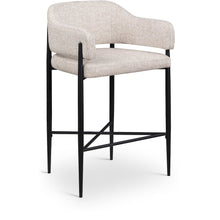 Dame Beige Fabric Upholstered Counter Stool, Set of 2