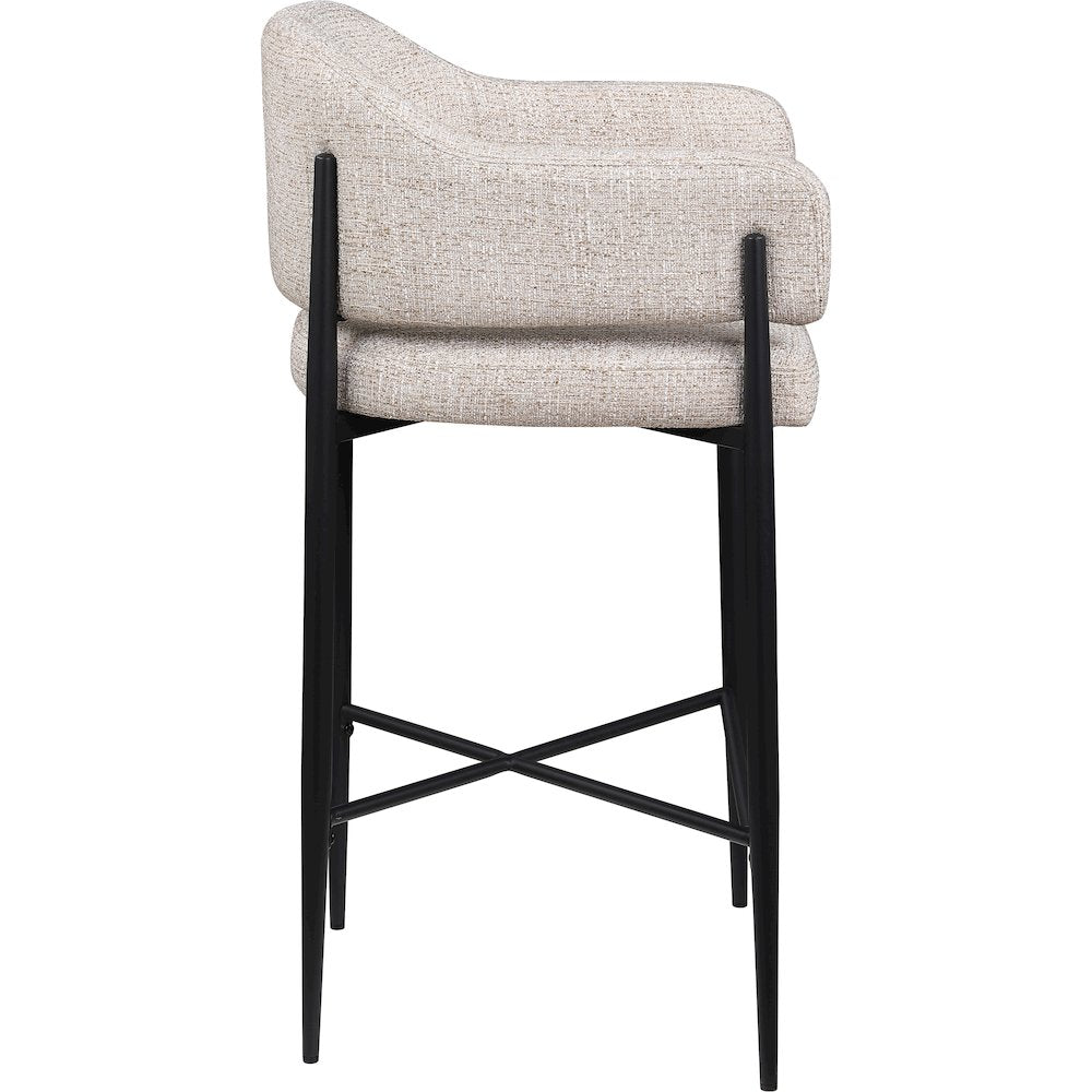 Dame Beige Fabric Upholstered Counter Stool, Set of 2