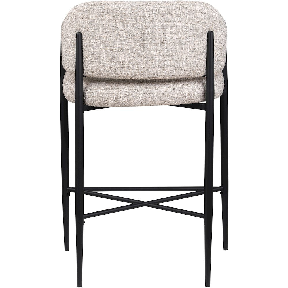 Dame Beige Fabric Upholstered Counter Stool, Set of 2
