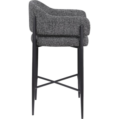 Dame Black Fabric Upholstered Counter Stool, Set of 2