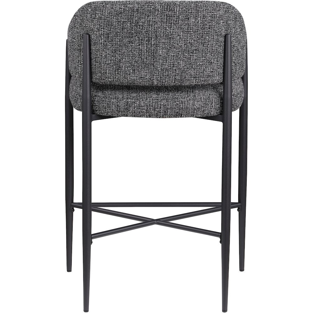 Dame Black Fabric Upholstered Counter Stool, Set of 2