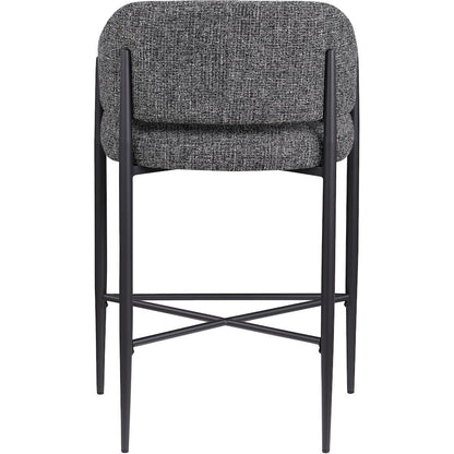 Dame Black Fabric Upholstered Counter Stool, Set of 2