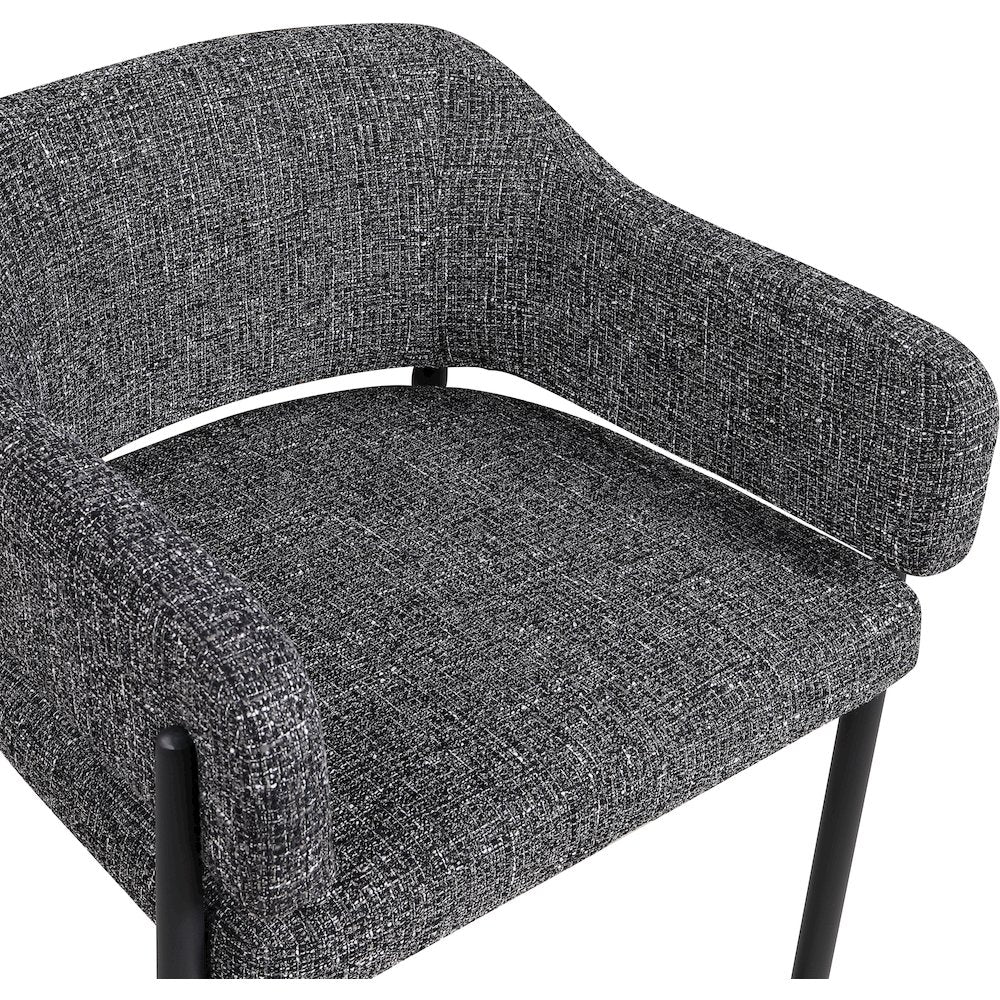 Dame Black Fabric Upholstered Counter Stool, Set of 2