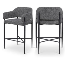 Dame Black Fabric Upholstered Counter Stool, Set of 2