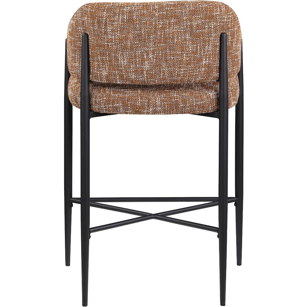 Dame Cognac Fabric Upholstered Counter Stool, Set of 2