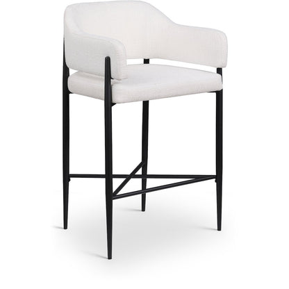 Dame Cream Fabric Upholstered Counter Stool, Set of 2