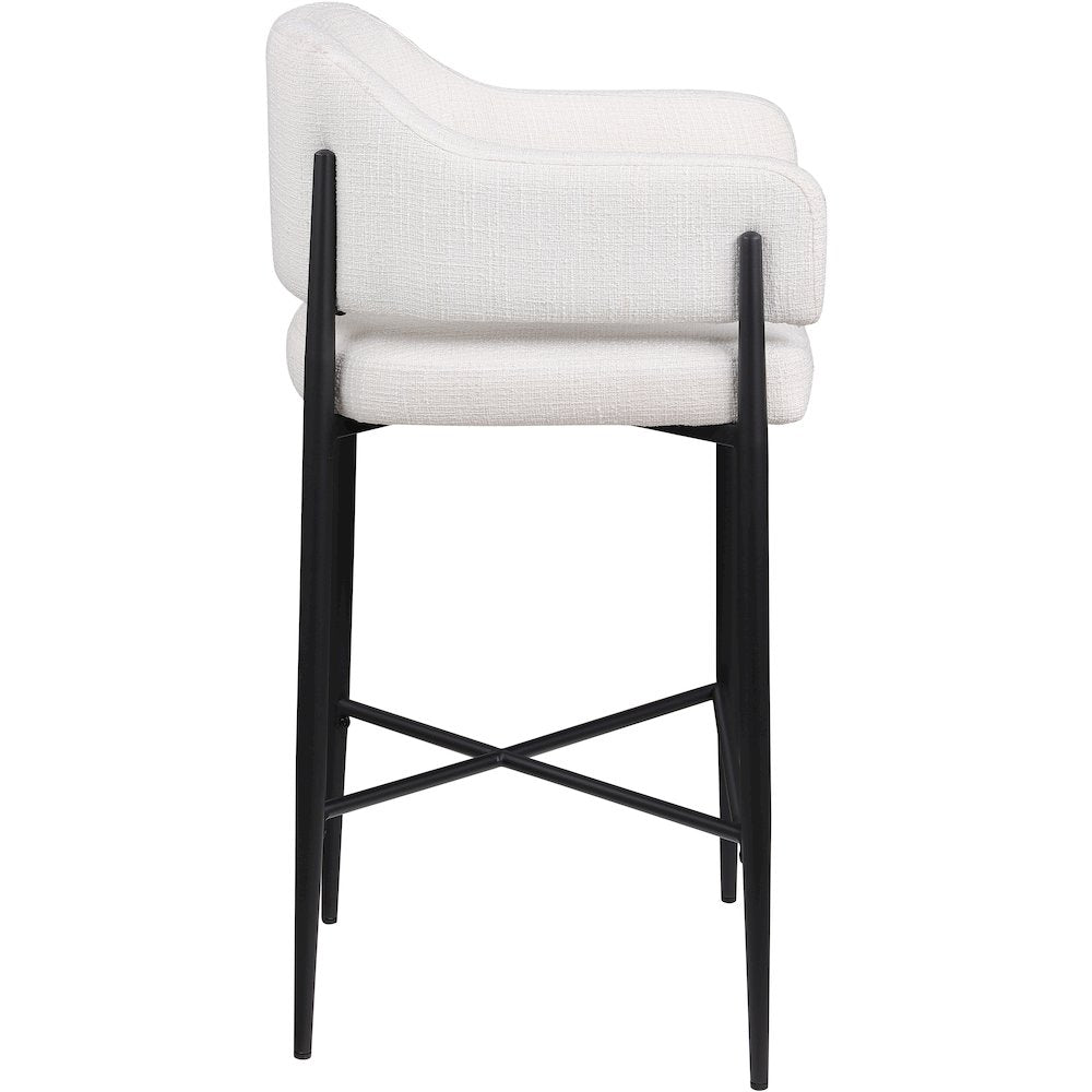 Dame Cream Fabric Upholstered Counter Stool, Set of 2
