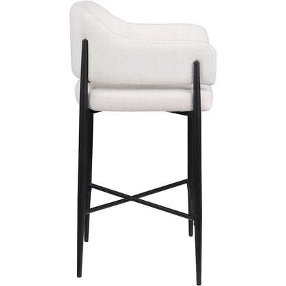 Dame Cream Fabric Upholstered Counter Stool, Set of 2