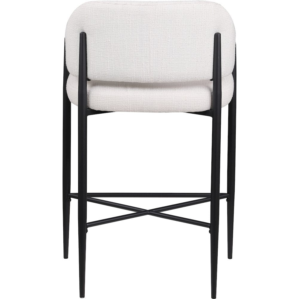 Dame Cream Fabric Upholstered Counter Stool, Set of 2