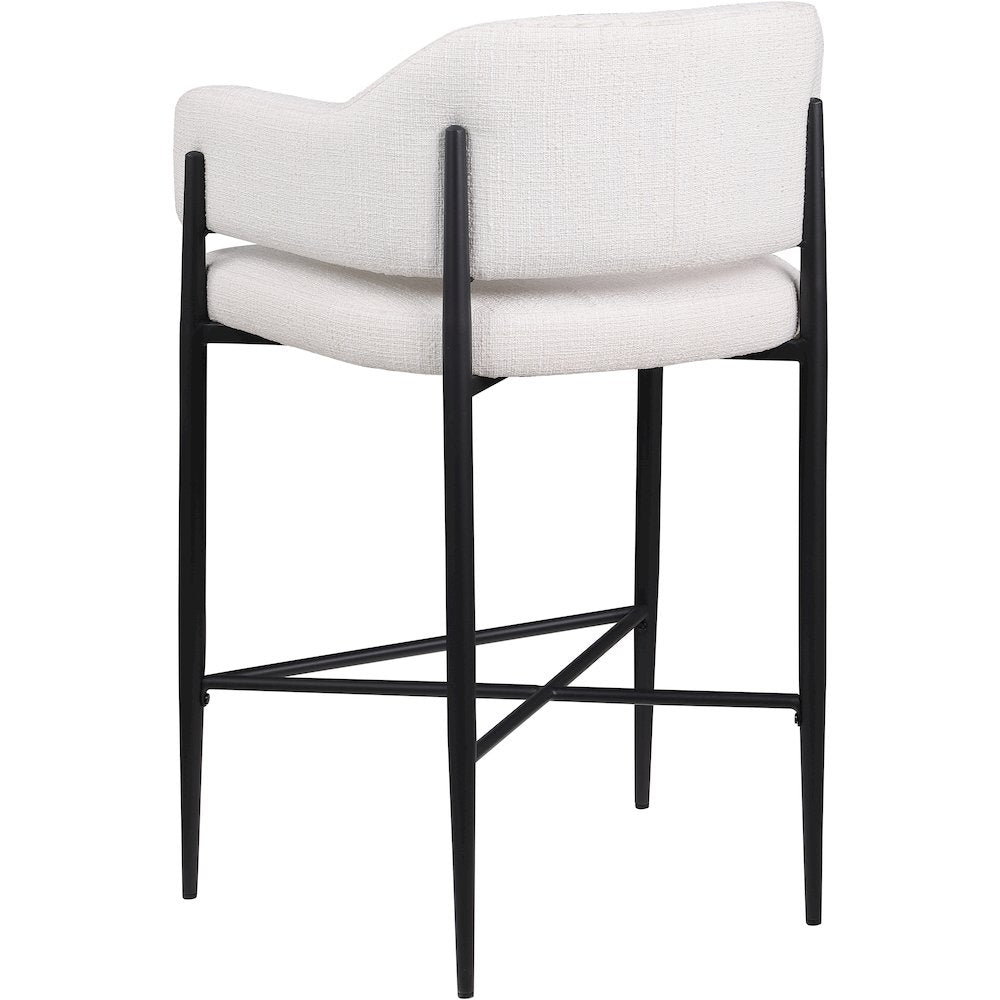 Dame Cream Fabric Upholstered Counter Stool, Set of 2