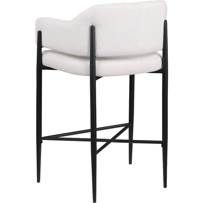 Dame Cream Fabric Upholstered Counter Stool, Set of 2
