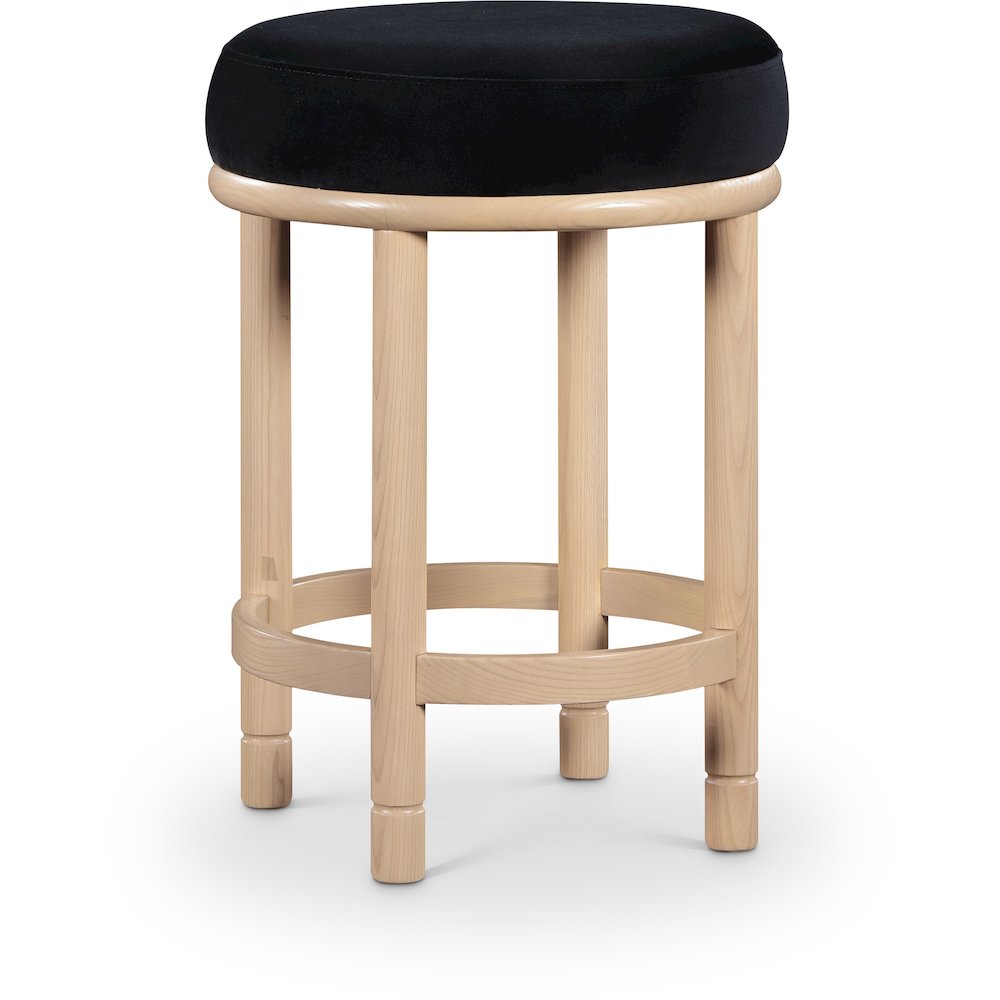 Monette Black Velvet Counter Stool