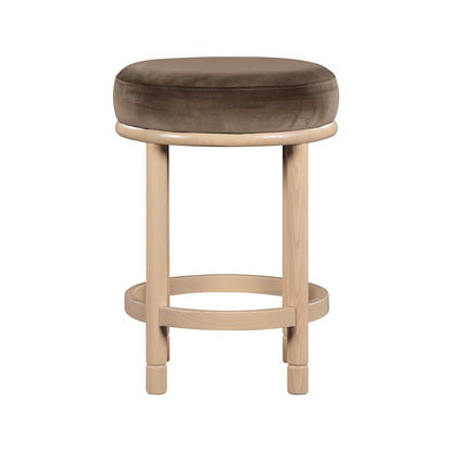Monette Brown Velvet Counter Stool