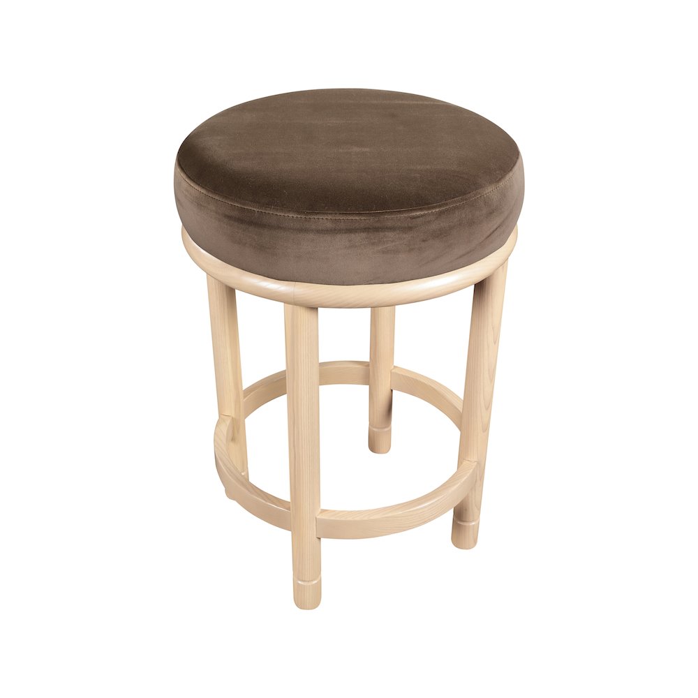 Monette Brown Velvet Counter Stool