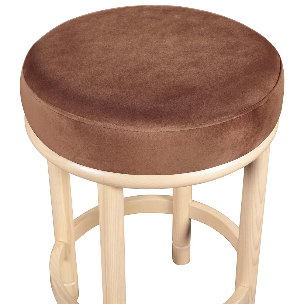 Monette Cognac Velvet Counter Stool