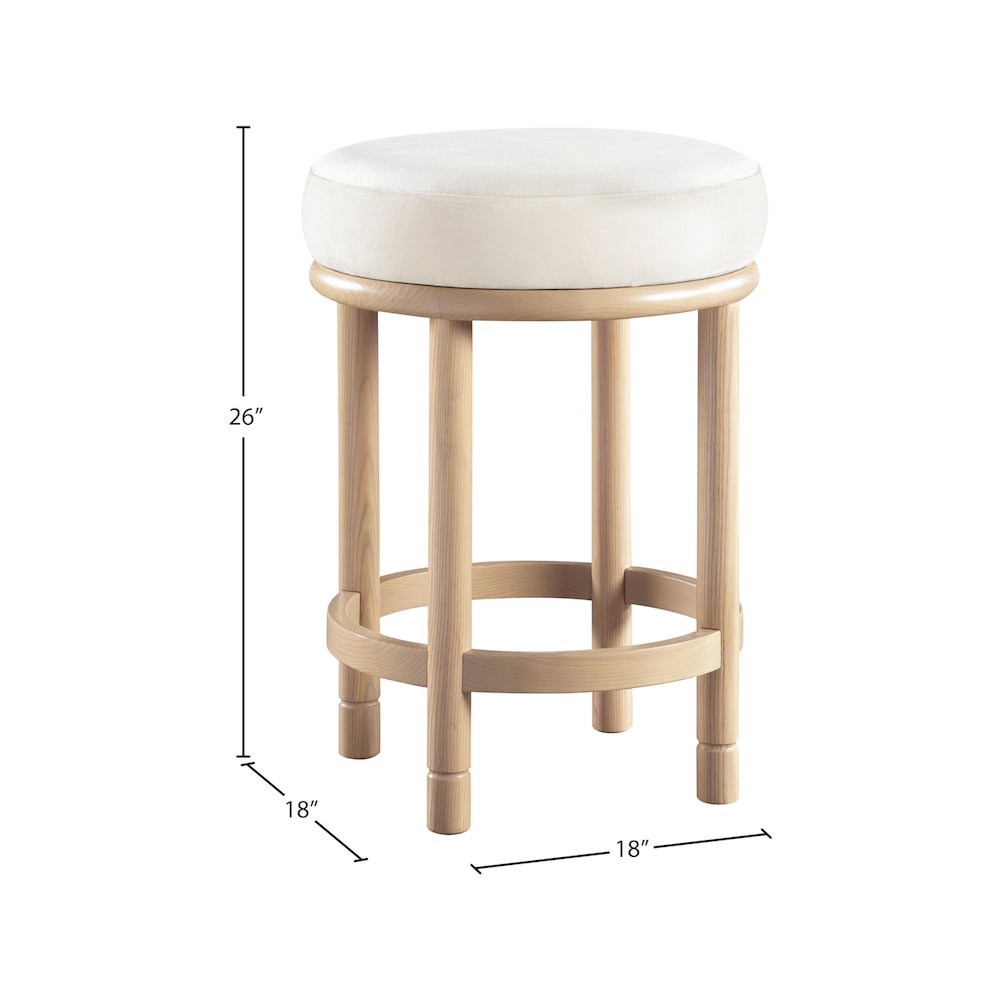 Monette Cream Velvet Counter Stool