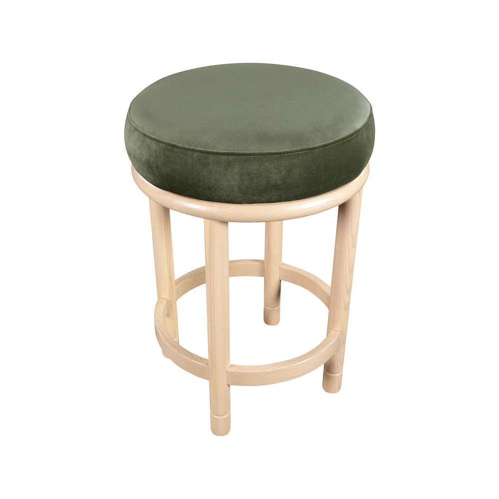 Monette Green Velvet Counter Stool