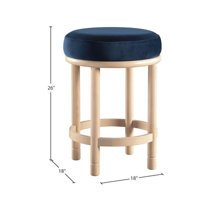 Monette Navy Velvet Counter Stool