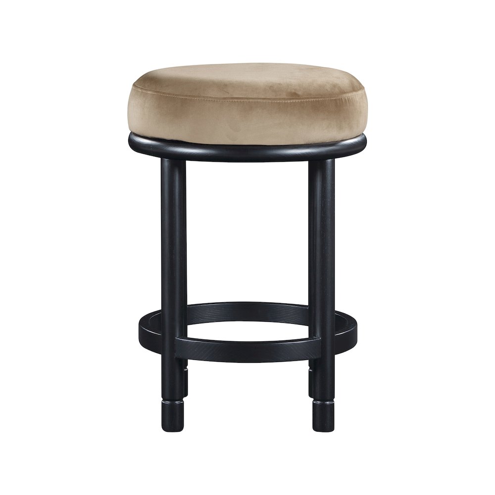 Monette Beige Velvet Counter Stool