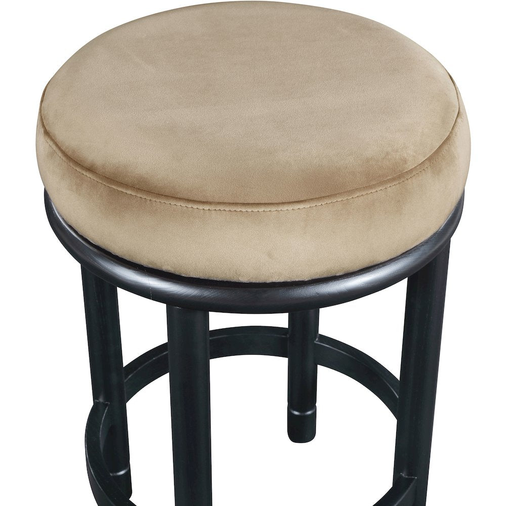 Monette Beige Velvet Counter Stool