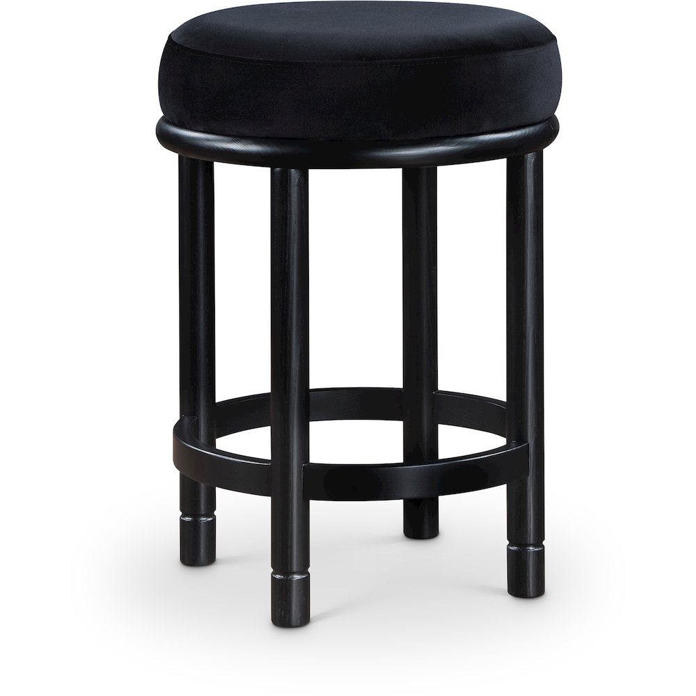 Monette Black Velvet Counter Stool