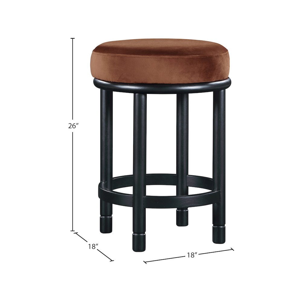 Monette Cognac Velvet Counter Stool