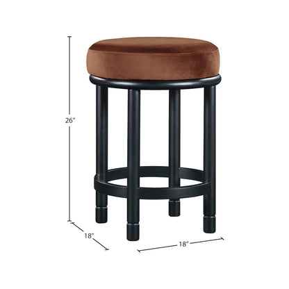 Monette Cognac Velvet Counter Stool