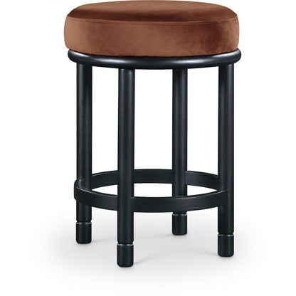 Monette Cognac Velvet Counter Stool