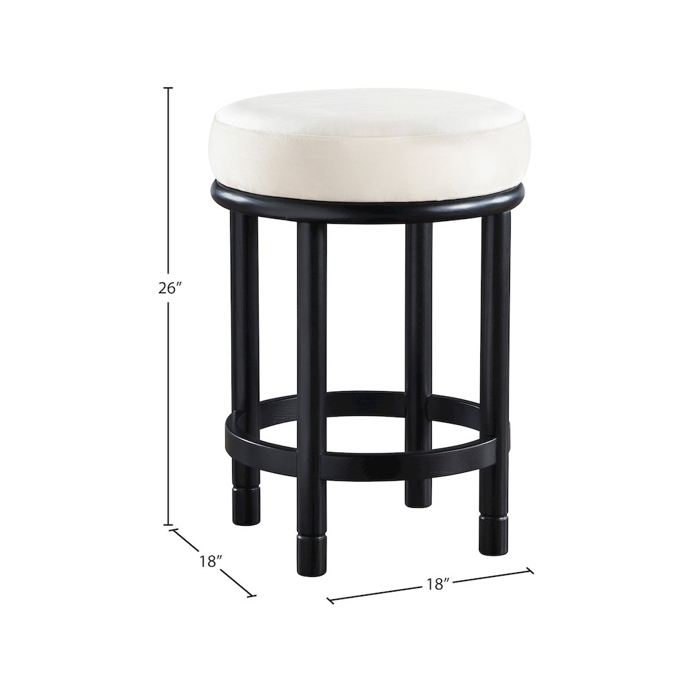 Monette Cream Velvet Counter Stool