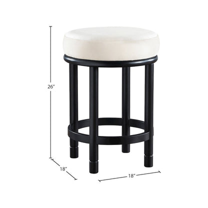 Monette Cream Velvet Counter Stool