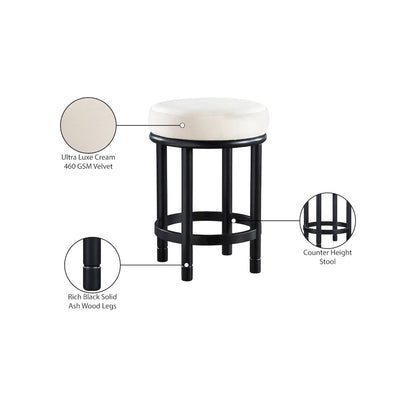 Monette Cream Velvet Counter Stool