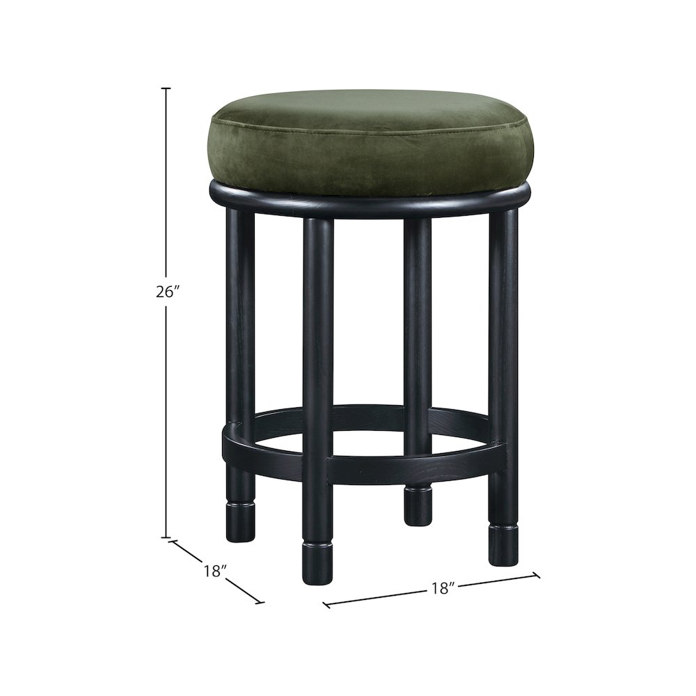 Monette Green Velvet Counter Stool