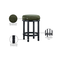 Monette Green Velvet Counter Stool