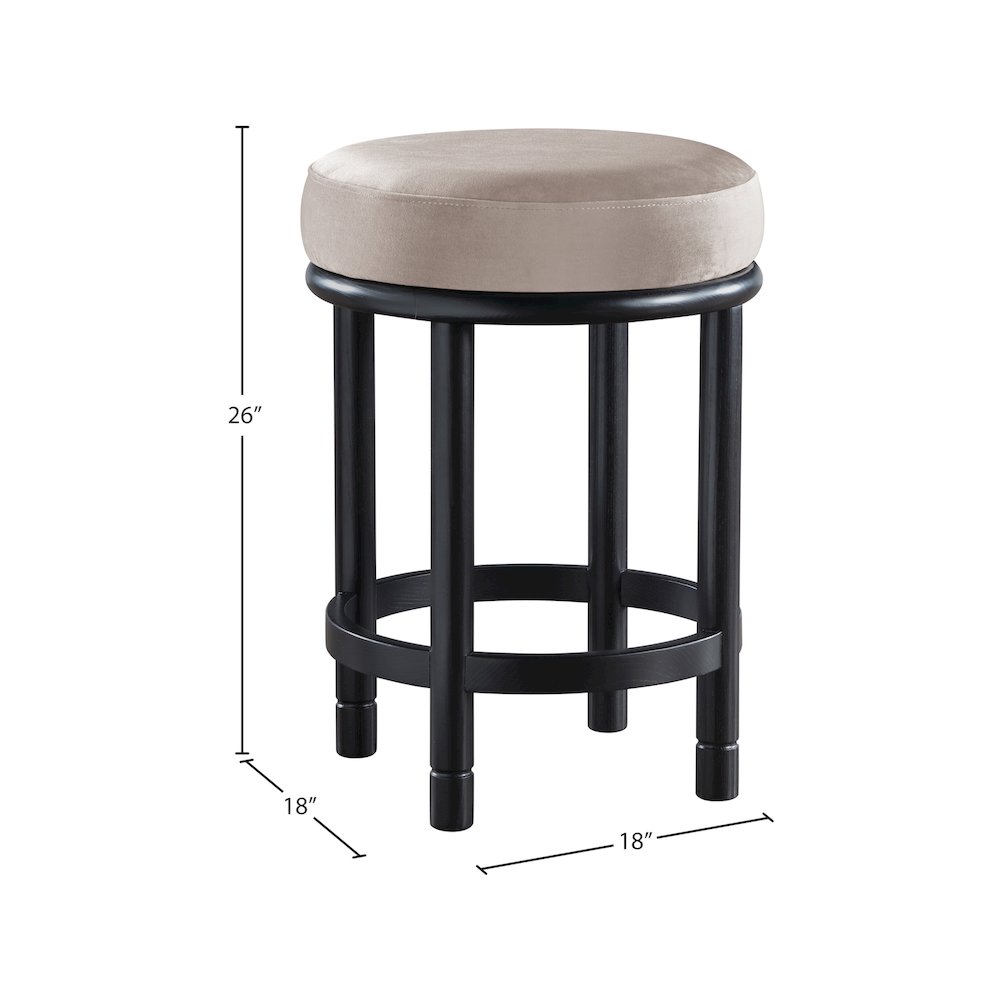 Monette Taupe Velvet Counter Stool