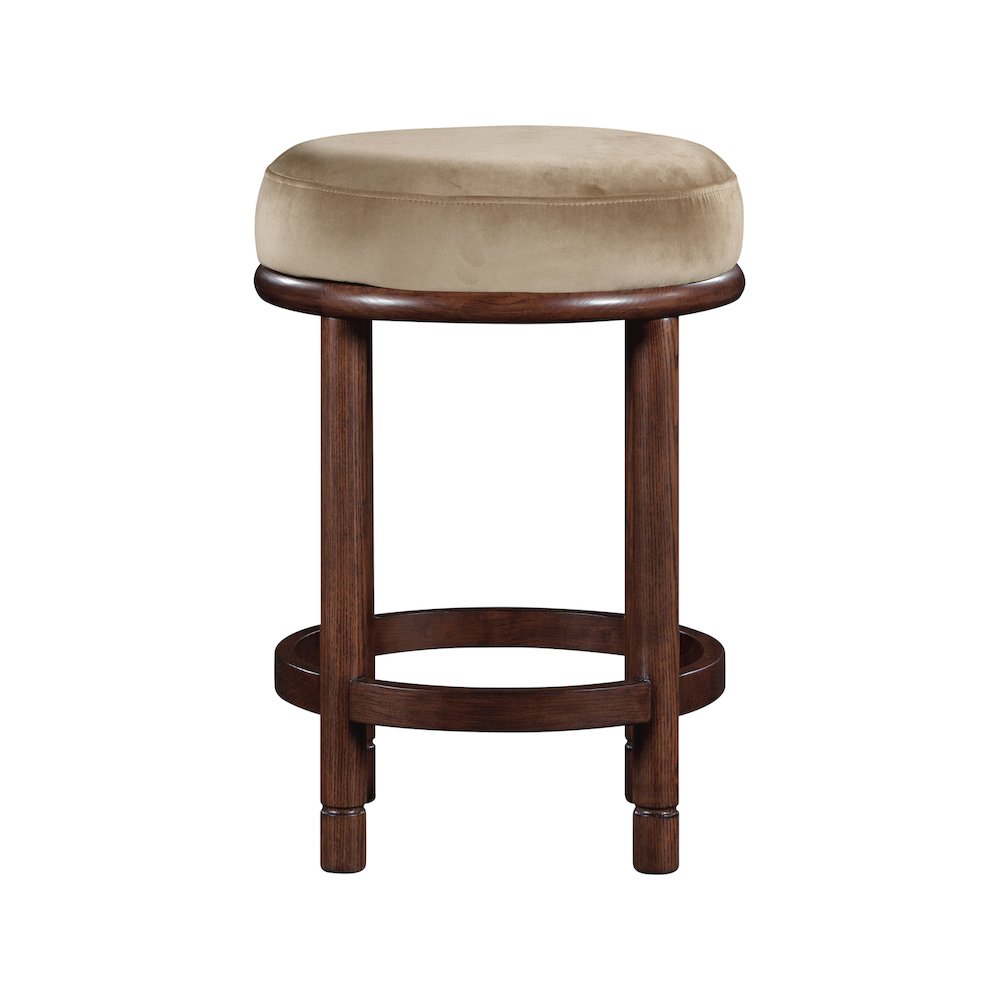 Monette Beige Velvet Counter Stool