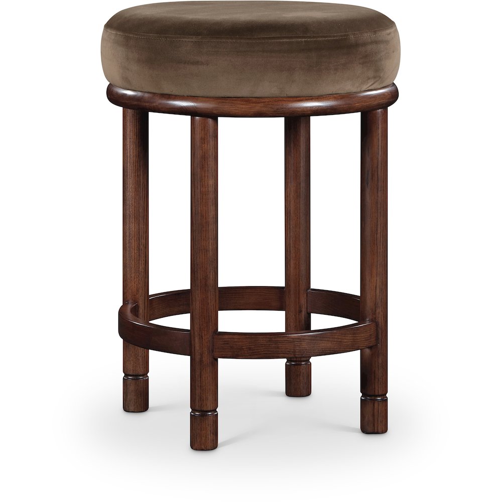 Monette Brown Velvet Counter Stool
