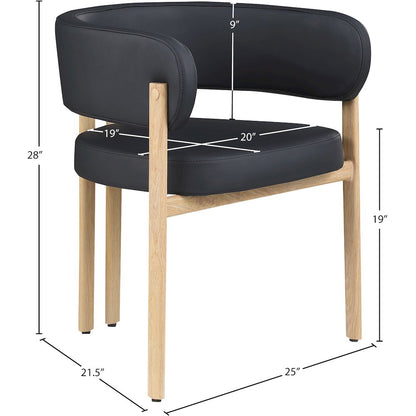 Gideon Black Vegan Leather Dining Chair, Set of 2