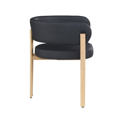 Gideon Black Vegan Leather Dining Chair, Set of 2