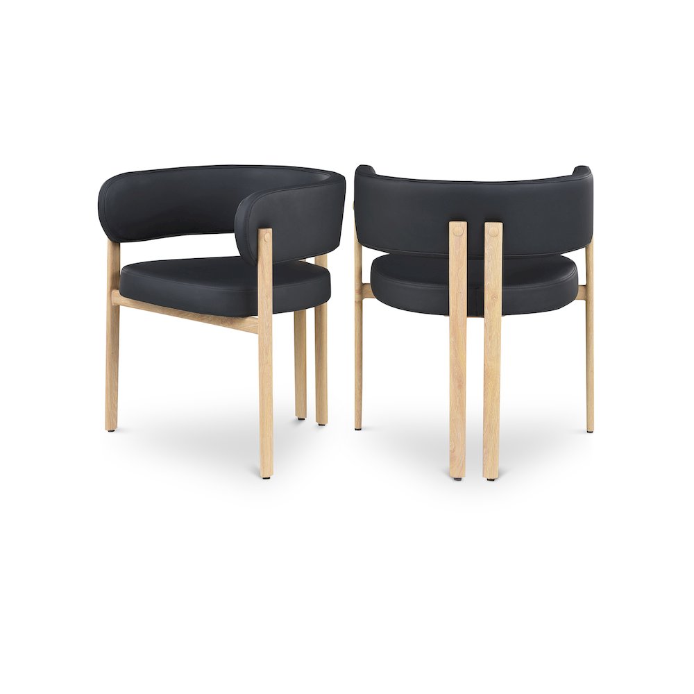 Gideon Black Vegan Leather Dining Chair, Set of 2
