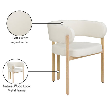 Gideon Cream Vegan Leather Dining Chair, Set of 2