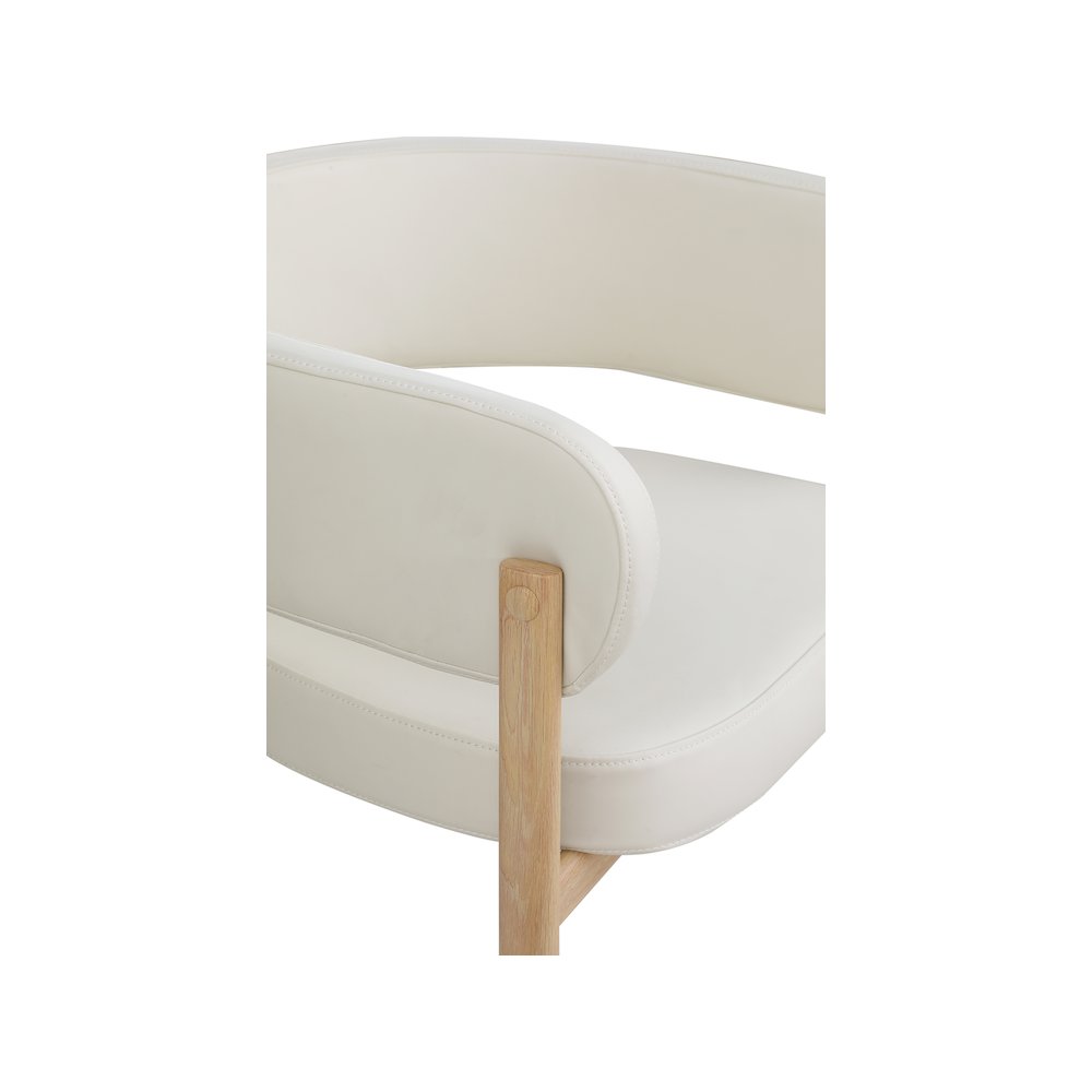 Gideon Cream Vegan Leather Dining Chair, Set of 2