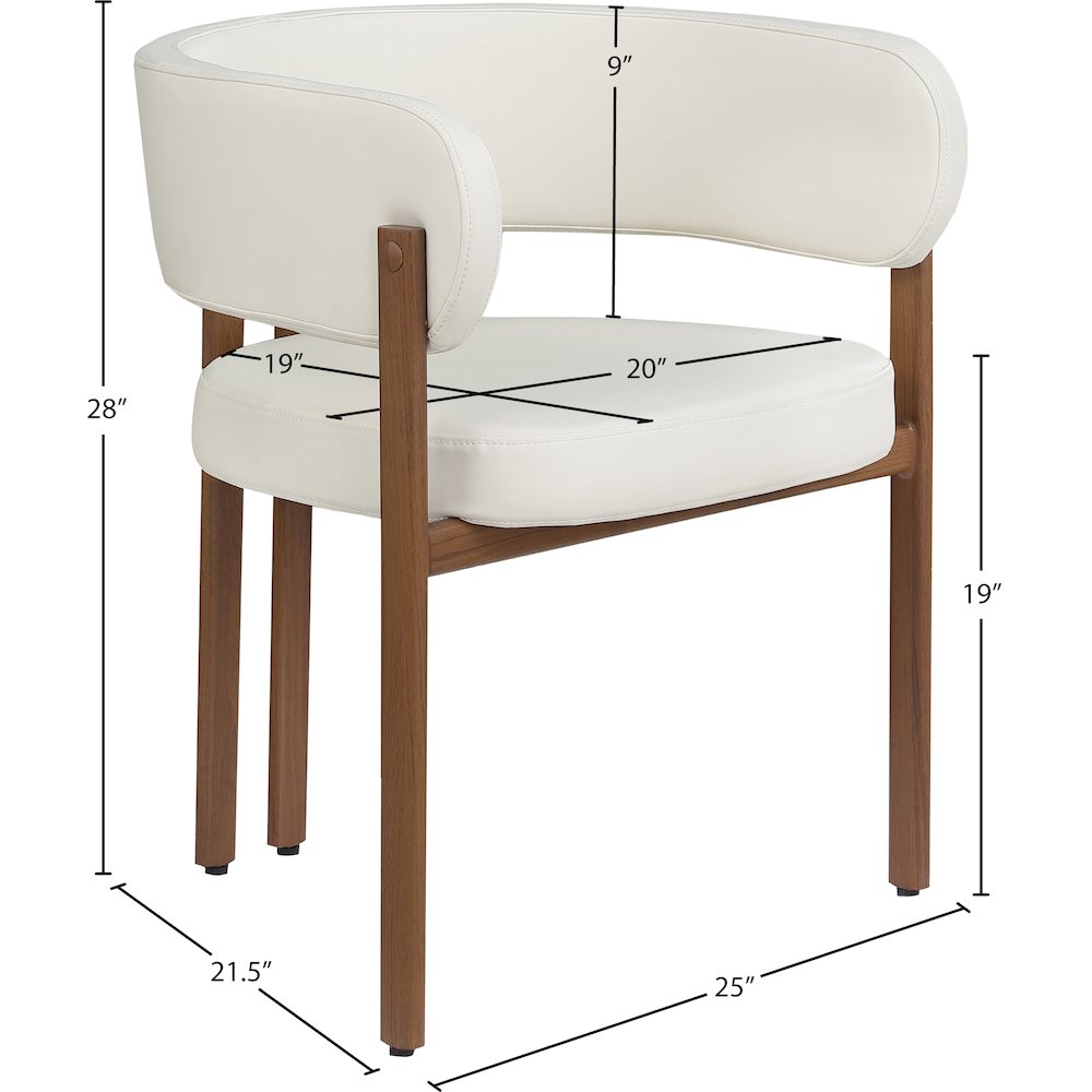 Gideon Cream Vegan Leather Dining Chair, Set of 2