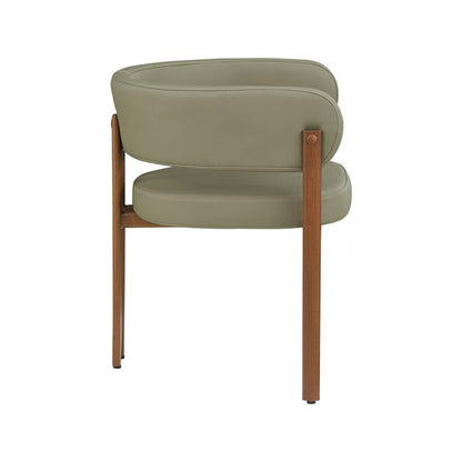 Gideon Olive Green Vegan Leather Dining Chair, Set of 2