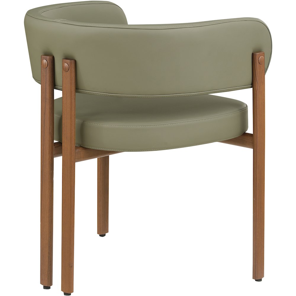Gideon Olive Green Vegan Leather Dining Chair, Set of 2