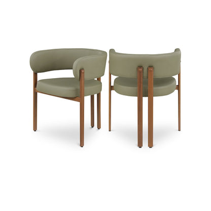 Gideon Olive Green Vegan Leather Dining Chair, Set of 2