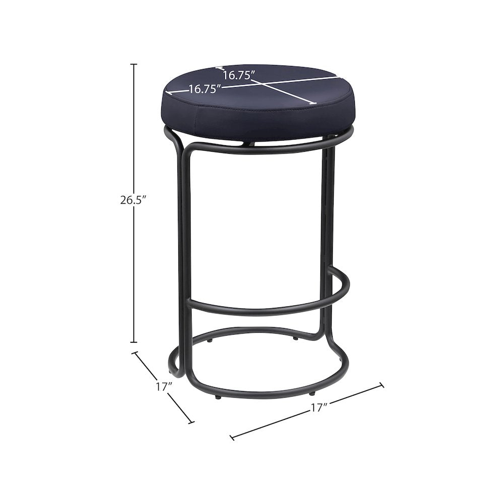 Madison Black Vegan Leather Counter Stool, Set of 2