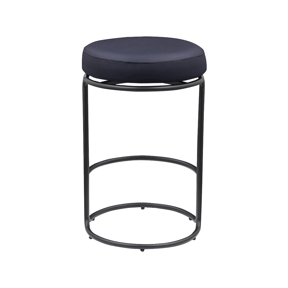 Madison Black Vegan Leather Counter Stool, Set of 2